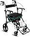 ZHJING Désambulateur Personnes âgées avec siège de pédale Basket-Type, Pliant réglable à Quatre Pattes Scooter Portable
