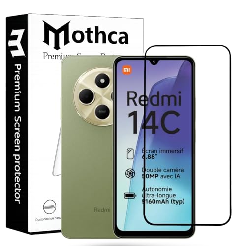 Image of Mothca Military-Grade Tempered Glass Screen Protector Compatible for Redmi 14C / Redmi A4 / Poco C75 with Edge to Edge Coverage - Case Friendly, Anti-Scratch & Bubble-Free Installation Kit