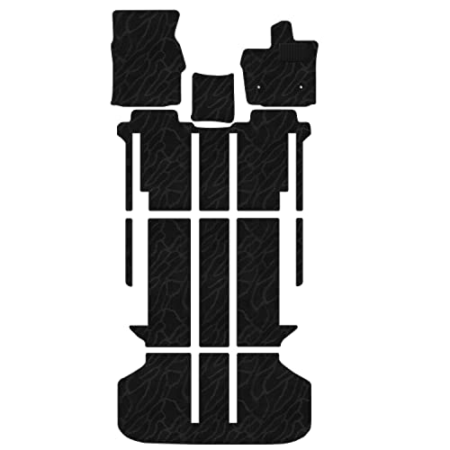 Aviles アルファード ヴェルファイア 20系 フロアマット【16色から選択】(形状3 前期7人CSスライドOT電動,04:ウェーブ × ブラック)