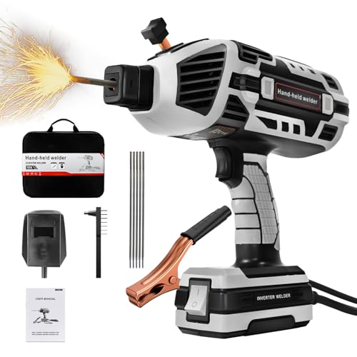 Image of TRQWH Hand Held Welder Gun IGBT Inverter Welding Machine 110V ARC Portable Welder Handheld Welding Gun 5 Variable Current Adjustment Stick Welder, Fit for 1/16"-1/8" Welding Rods (Grey)