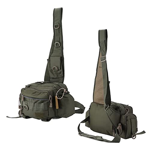 Shanrya Angeltasche, Angeln Hüfttasche Nylon 600D Glatter Reißverschluss Multi Funktional Multi Layer für Radfahren im… – Bild 4