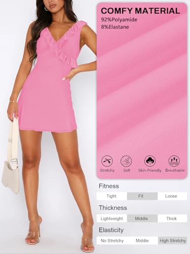 Image of MIYIEONZ Women Mini Dress Summer Formal Ruffle Short Dresses