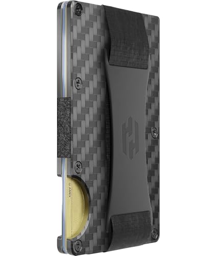Image of Hayvenhurst Wallet for Men - Slim RFID Blocking Metal Wallet with Cash Strap, Minimalist Front Pocket Credit Card Holder, Small Mens Wallet | Reinvented Design