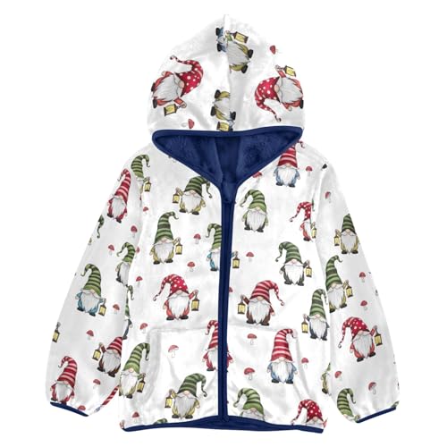 CHIFIGNO Gnomes with Lamp Boys Winter Jacket, Toddler Zip up Jacket Thick for Fall Winter Spring 3T