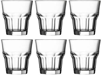 Image of JINU Crystal Cut Water Glasses Set of 6 Transparent Long Glass | Highball Glasses | Juice Glass | Plaza Tumbler Set of 6 (5006 Small)
