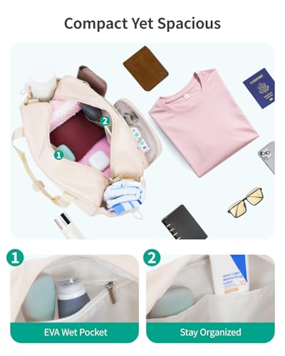 Ceneda 12 inch Mini Gym Bag for Women, Small Duffle Bag with Wet Pocket, Lightweight Multi-Pocket Travel Tote for Yoga, Sports, Workout, Daily Use - Water-Resistant4