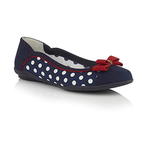 Ballerines Lizzie Ruby Shoo bleu marine pour marcher sans douleur au bureau
