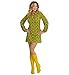 Produktbild shoperama 70er Jahre Retro KLEID mit Tapetenmuster Grün Disco Damen Kostüm Siebziger 70s, Größe:L