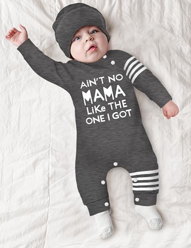 Baby Boy Clothes Infant Mamas Print Romper Stripe Sleeve Outfits Fall Winter Baby Clothing Jumpsuit2