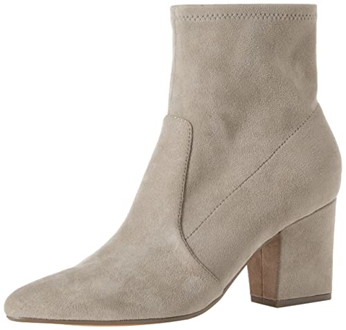 Amazon Essentials Bota ajustada con tacón elástico Mujer, Gris Perla Micro Gamuza, 44 EU Ancho