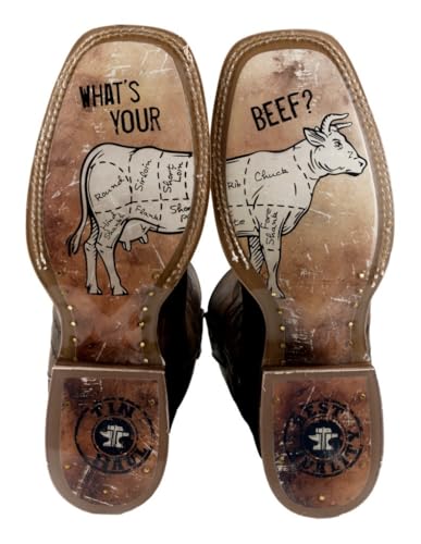 Tin Haul Men's Don't Fence Me in Two Western Boot Broad Square Toe - 14-020-0077-0528 BR 13 D(M) US Brown3