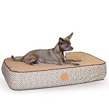 K&H Pet Products Superior Orthopedic Pet Bed Paw/Bone Print Mocha Paw Bone Print Small 20 X 30 Inche