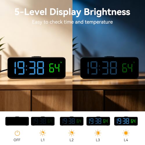 Netzu 2-in-1 Digital Alarm Clocks for Living Room Bedroom - Image 4