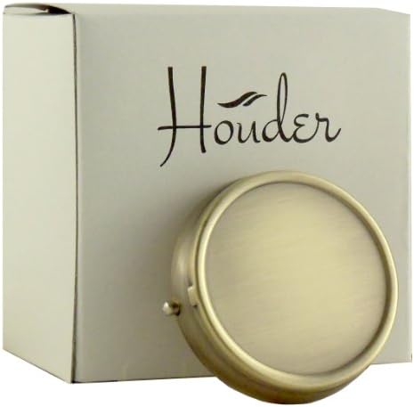 Classy Brass Pill Box by Houder - Decorative Pill Case with Gift Box - Carry Your Meds in Style (Round) by Houder