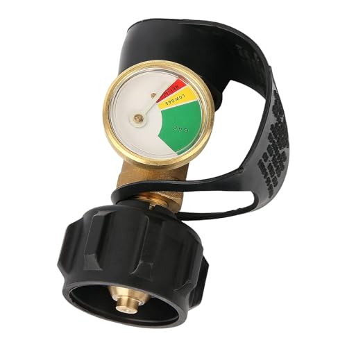 Indicador estándar del tanque de propano - Medidor de tanque de propanos de campamento | Conector de conversión de aplazamiento de seguridad de Super Flow | RV Regulador del medidor RV Propina para fu