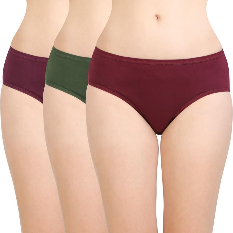 bodycare Women’s Regular Outer Elastic Hipster Panties | Soft Cotton Solid Underwear | Comfortable Everyday Innerwear | Breathable Stretch Fit | Pack of 3 Eaship-PO3-26D-D-picture-29