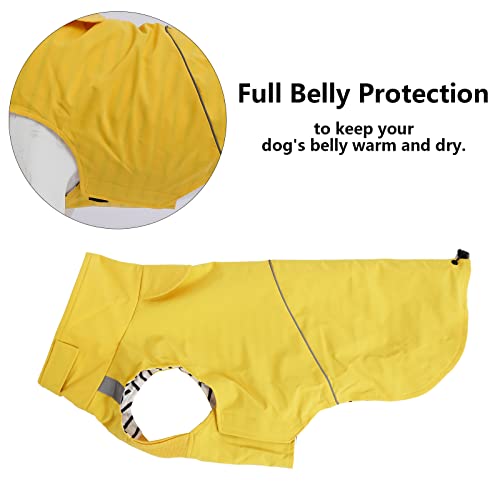 Brabtod Bulldog Waterproof Raincoat,French Bulldog Lightweight Rainproof Jacket Reflective Saftey With Harness Hole Dog Poncho Vest For Pugs French English Bulldog American Pit Bulldog-Yellow-Xl #TOP2