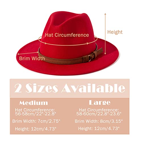 Image of Lisianthus Men & Women Vintage Wide Brim Fedora Hat | Classic Belt Buckle Decor, Adjustable Drawstring, Inner Breathable Sweatband, Timeless Style, Ideal for Travel & Daily