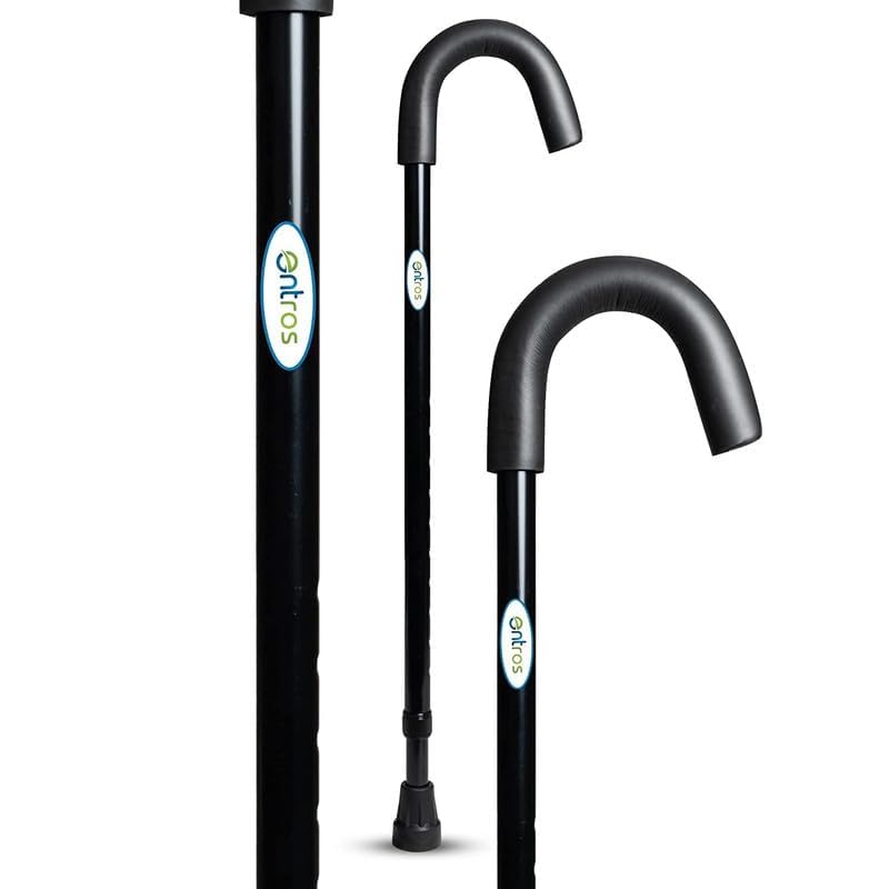 Entros Single Leg U-Shaped Walking Stick | Height Adjustable | Lightweight Aluminum Stick with Anti-Skid Base | Walking Cane for Old People, Patients, and Handicaps – KL928B-image-25