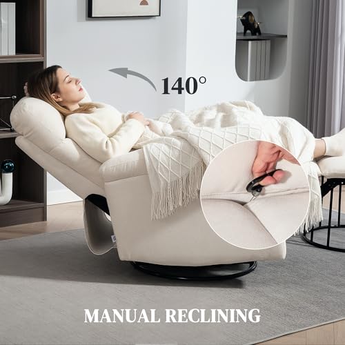 Comfortable Swivel Rocker Recliner with Footrest - Image 5