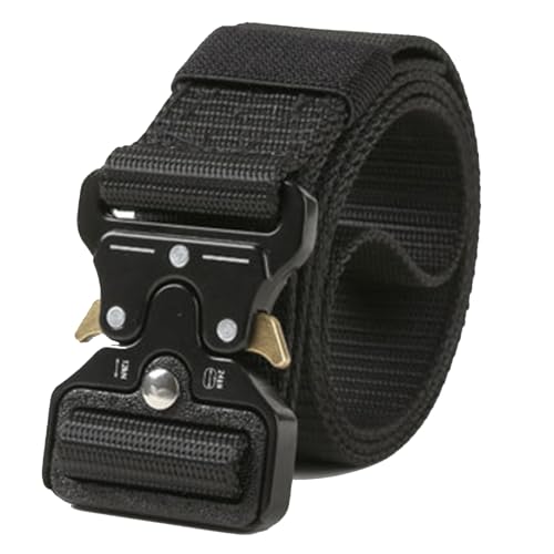 Tactical Military Belt, Heavy-Duty Quick-Release Metal Buckle, Nylon Web Belt with Zinc Alloy Buckle