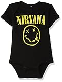 Nirvana Unisex Baby Smiley Onesie, Black, 6 Months and Toddler T Shirt Set, Black, 12 US