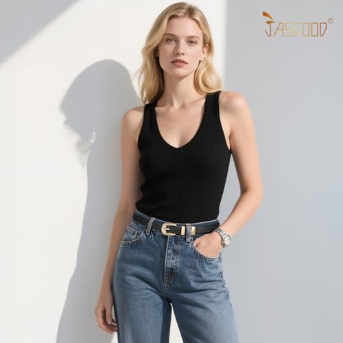 JASGOOD Women Skinny Leather Belt Fashion Thin Waist Belt for Jeans Dress Ladies Small Belt with Gold/Silver Buckle3