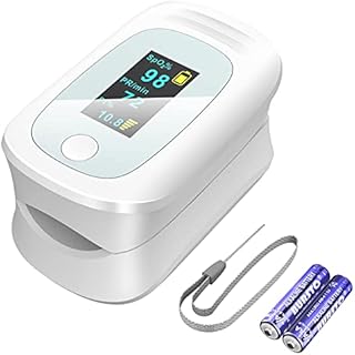 Fingertip Pulse Oximeter,Blood Oxygen Saturation Monitor High Precision Spo2 and Pulse Rate Reading Oximeter nhs approved with OLED Display for Adult & Child (Batteries Included)