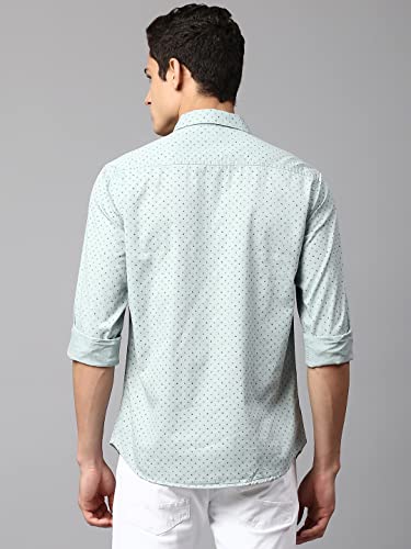 Image of Dennis Lingo Men's Grey Slim Fit Cotton Casual Shirt