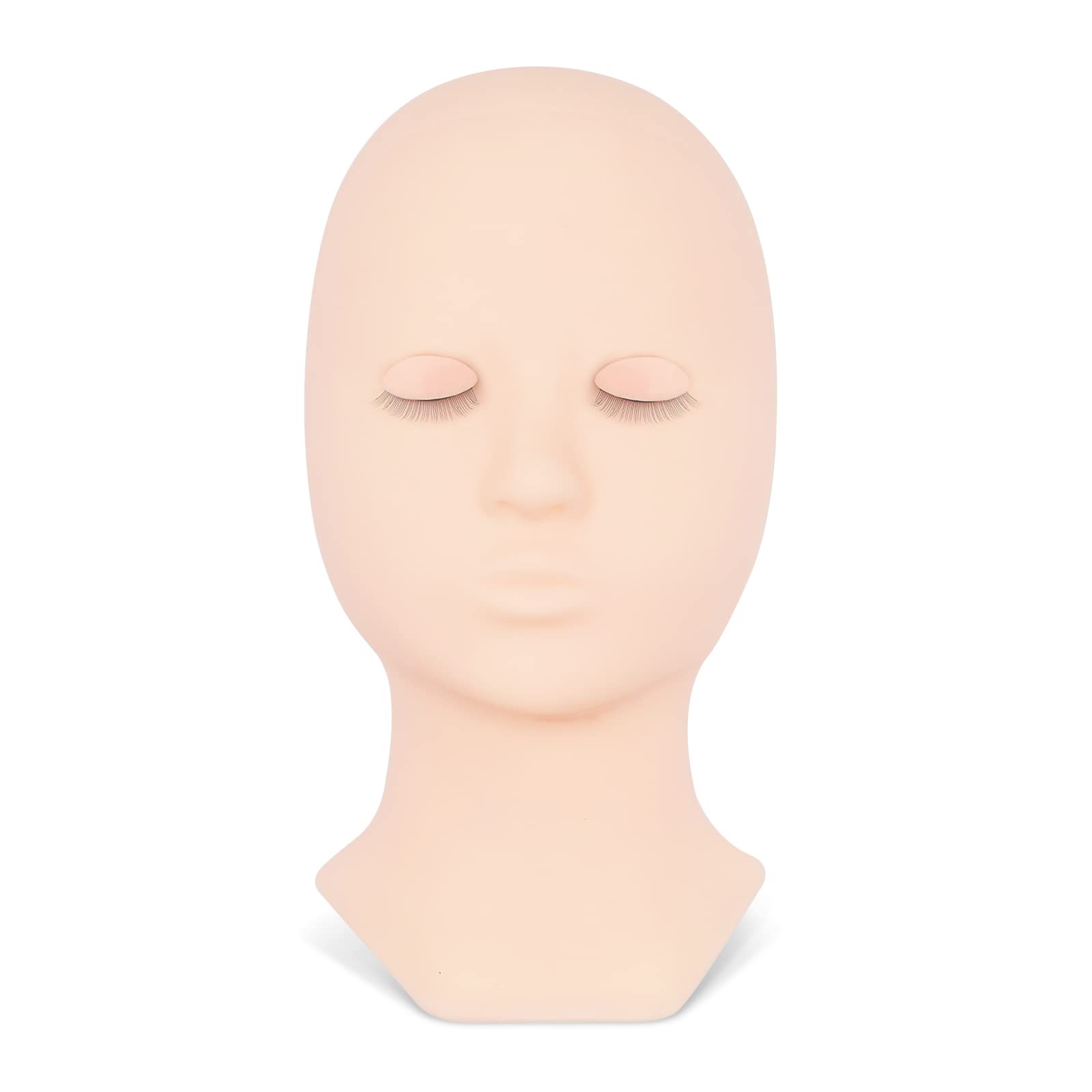 Lash Mannequin Head,Practice Training Head,Make Up and Lash Extention,Soft-Touch Rubber Practice Head with 3 Pairs False Eyelashes & Eyebrow Pencil