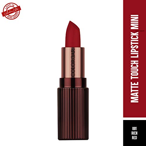 Image of Colorbar Cosmetics Matte Touch Lipstick Mini, Rich Red, 1.3 g