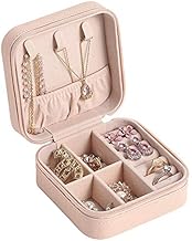 DISHIN Jewellery Organiser Box, Jewellery Box For Women,Portable Travel Jewellery Organiser Pouch, Small Jewellery Box Organiser For jewellery (Faux Leather)