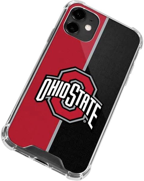 Skinit Clear Phone Case Compatible with iPhone 12 Mini - Officially Licensed Ohio State University OSU Buckeyes Split Design