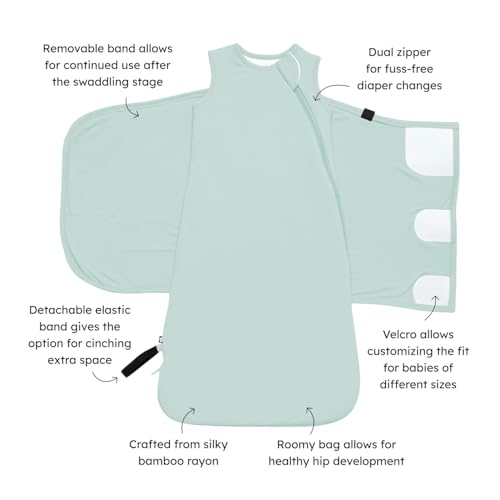 Image of KYTE BABY Unisex Rayon Made from Bamboo Sleep Bag Swaddler for Babies, 1.0 Tog