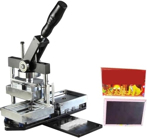 Photo Magnet Machine, Square Badge Maker with Punch Die Cutter + 100 Components for DIY Homemade Fridge Magnets