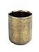 Produktbild WENKO Zahnputzbecher Rivara, hochwertiger Zahnbürstenhalter für Zahnbürste und Zahnpasta aus edler Keramik, Elegante Gold Deko ideal für Badezimmer & Gäste-WC, handbemalt, Ø 7,5 x 9,5 cm, Gold