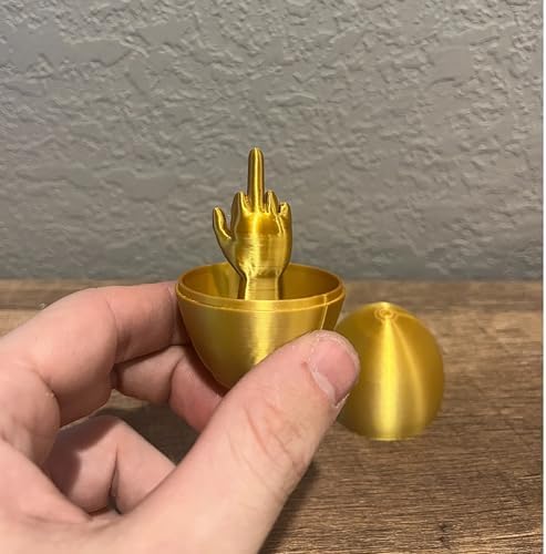 Middle Finger Easter Egg – Funny Adult Easter Gag Gift, Flip Off Prank Egg for Adults, Coworkers & Friends – Hilarious Easter Basket Stuffer & Novelty Easter Decor (Shiny Gold, 1 Pack) - View 8