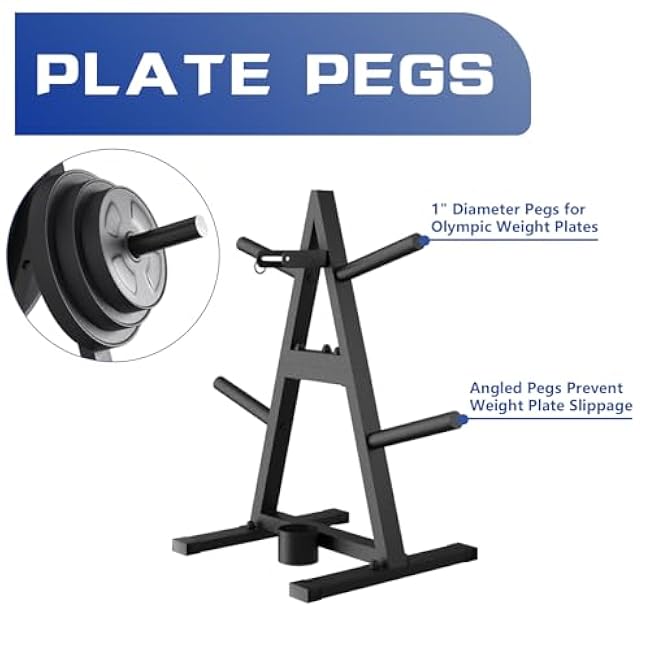 A-Frame Weight Plate Tree for 1 Olympic Plates - Holds 300 lbs, Dumbbell Rack and Home Gym Storage Stand - Organize Your Workout Area