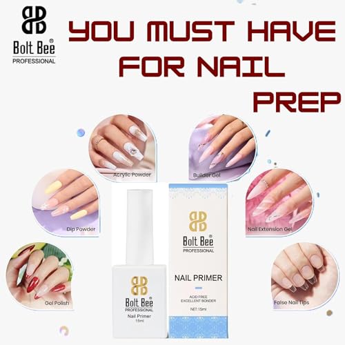 Image of Bolt Bee Professional Natural Acid-Free air dry Primer for Acrylic and Gel Nail Polish, Non Acid Primer for UV Gels Fast Dry Superior Bonding Agent