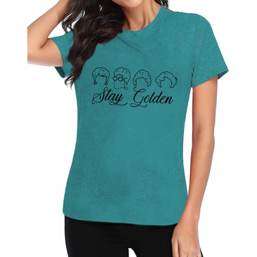Golden Girls Shirt Women Stay Golden T Shirts Inspiration Letter Shirt Vintage 80s Tee Tops4