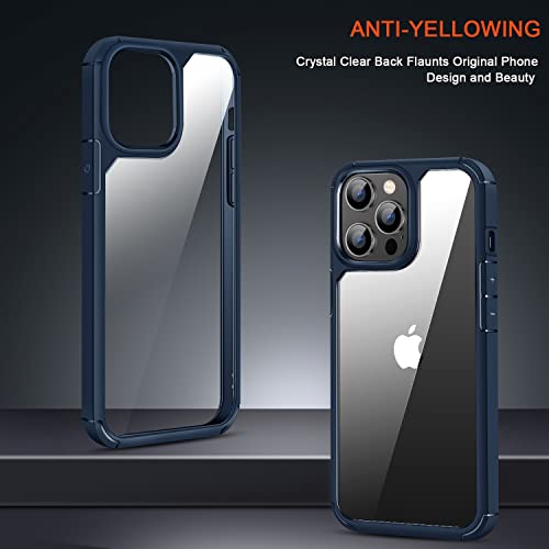 Coque iPhone 14 Pro Max TENDLIN transparente et silicone bleu antichoc - 5