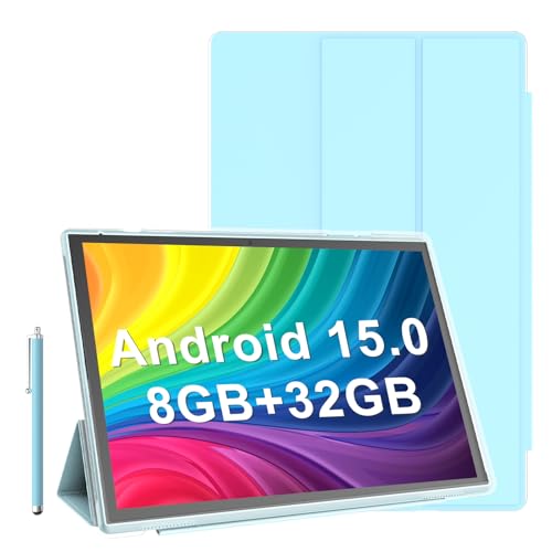 Image of 10 Inch Tablet Android 15 Tablets With Case Stylus 8GB RAM 32GB ROM Support 1TB Expand, 6000mah Battery 10 IN Android Tableta, Dual Camera WiFi-6 Bluetooth 10.1'' Android Tablet With Protective Cover