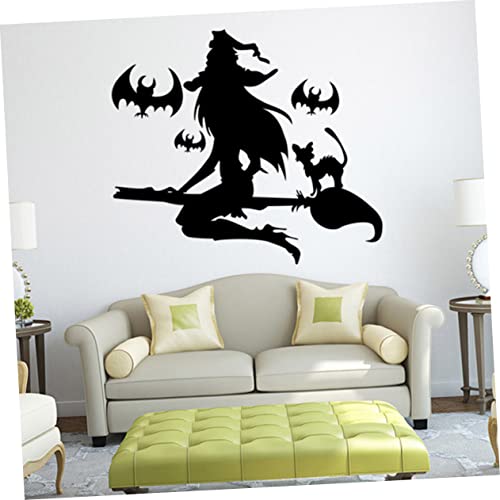 Adocarn Black Trim Window Decal Removable Wall Stickers Halloween Decals For Walls Nursery Wall Decorations Wall Decals Mural Party Supplies The Witch Detachable Black Wallpaper Mural #TOP6