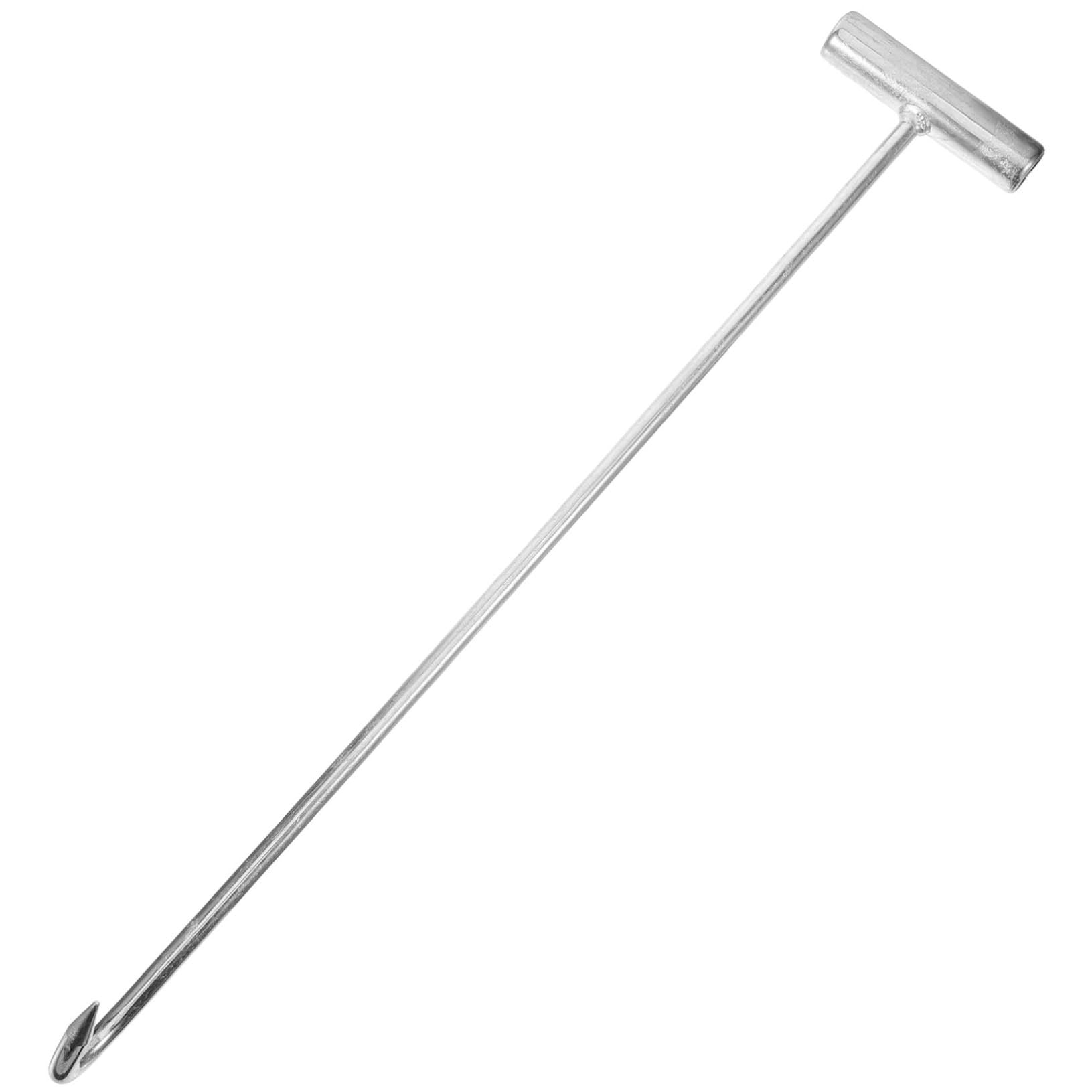 HAWILLOSCH 50cm Long Stainless Steel Manhole Cover Lifting Hook T-Shaped Door Shutter Hook Strong Grip