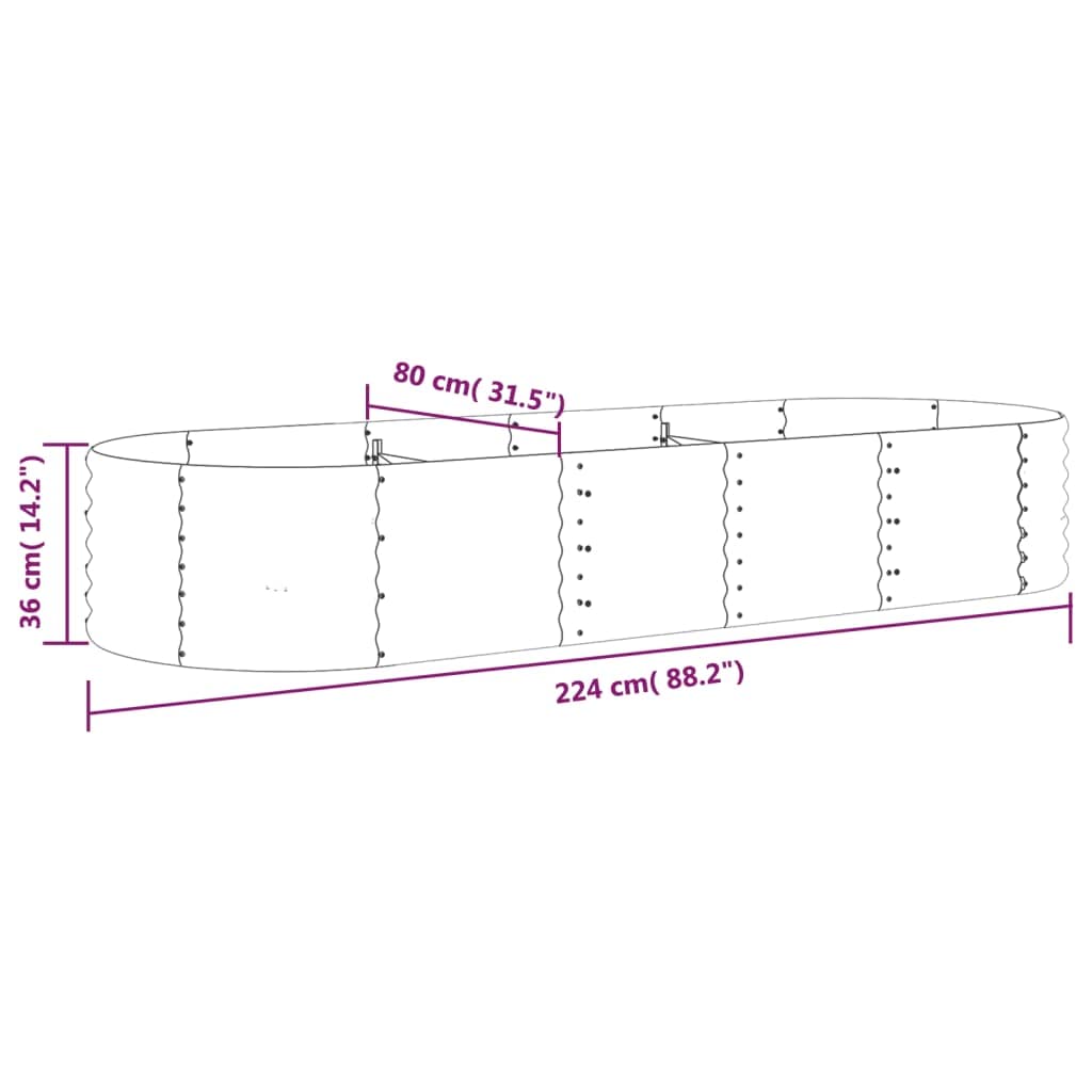 VidaXL Macetero Elevado Grande 80x80cm: Cultiva Tus Vegetales Y Flores Fácilmente, Acero Resistente Para Exterior (Marrón)