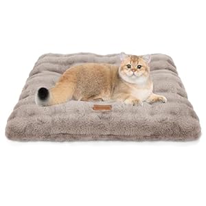 Nobleza Katzenbett Flauschig und Weich, Verdickte Katzendecke für Katzen Waschbar Rutschfestes, Hundebett für Kleine Hunde und Katzen, 50 x 40cm, Braun