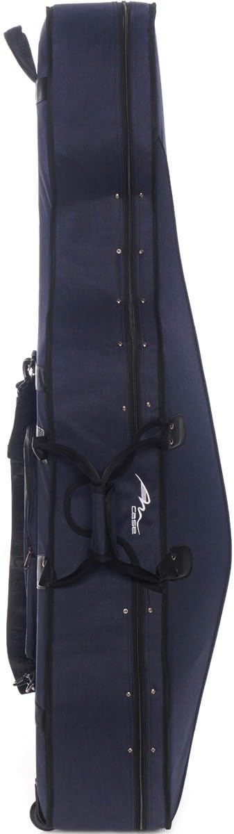 M-Case Mousse Étui pour Violoncelle 4/4 Classic Bleu Marine, Bordeaux - Beige