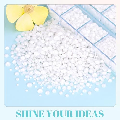 Image of 6100Pcs Resin Rhinestones for Crafting with 2Pcs 10ml B7000 Jewelry Glue, 1 Box Flatback Crystals Diamond (White) for Bedazzling Crafts DIY Nail Art Non Hotfix Gems for Clothing Shoes