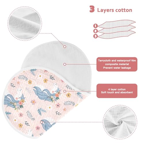 Burbuja Adorable Horses Muslin Baby Burp Cloths, Soft & Absorbent Cotton Burping Rags for Newborn Boys & Girls, 2 Pack3