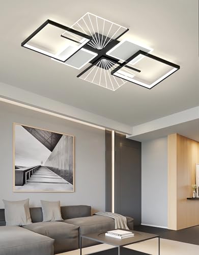 Illuminazione a Soffitto a Led Lampade a Soffitto Rettangolari Moderne Per Il Soggiorno Dimmerabile Con Telecomando Contro Plafoniera ad Incasso per Il Soggiorno Camera da Letto Parlour (Acrilico)